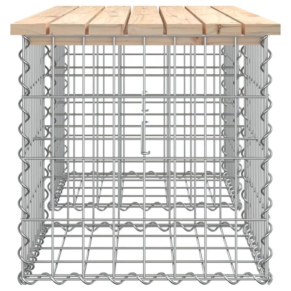 vidaXL tömör fenyőfa gabion kerti pad 103x44x42 cm
