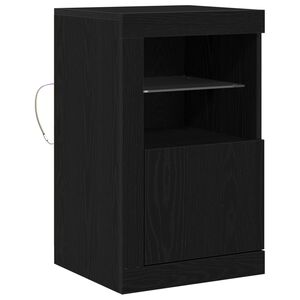 vidaXL LED t&aacute;lal&oacute; 41 x 37 x 67 cm Szerelt Fa Fekete t&ouml;lgy