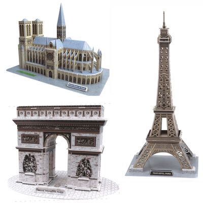 3D puzzle Franciaország (3 darabos készlet)