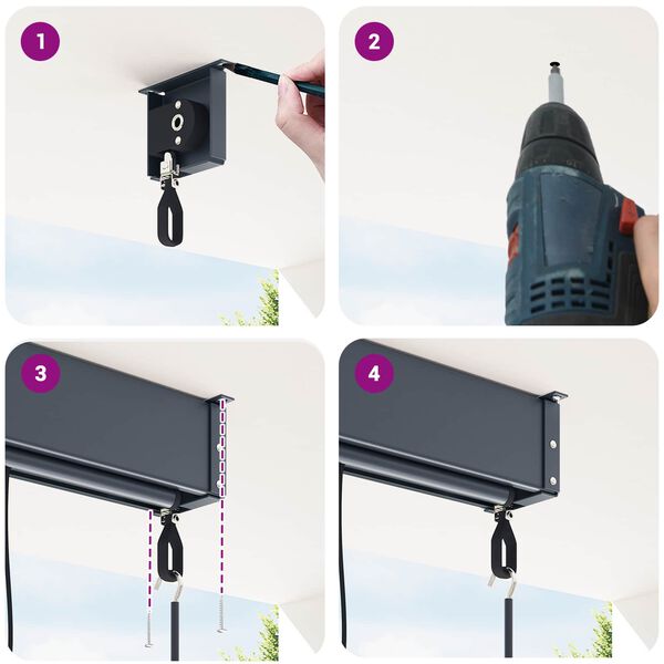 vidaXL Roletta f&uuml;gg&ouml;ny&ouml;kkel Antracit 200 x 250 cm Sz&ouml;vet &eacute;s Alum&iacute;nium