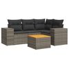 vidaXL 5 r&eacute;szes sz&uuml;rke polyrattan kerti &uuml;lőgarnit&uacute;ra p&aacute;rn&aacute;kkal