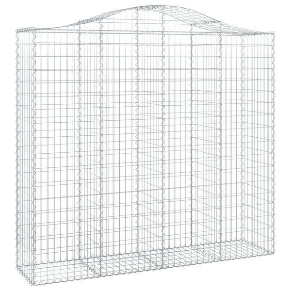 vidaXL 10 db íves horganyzott vas gabion kosár 200x50x180/200 cm