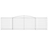 vidaXL 4 db íves horganyzott vas gabion kosár 400x50x100/120 cm
