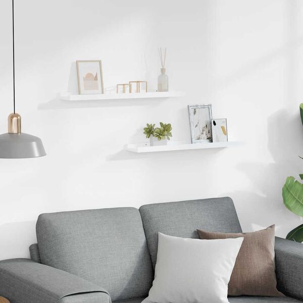 vidaXL 2 db feh&eacute;r MDF szeg&eacute;lypolc k&eacute;pkeretekhez 60 x 9 x 3 cm