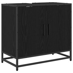 vidaXL Fürdőszobai mosdószekrény Fekete tölgy 65 x 33 x 60 cm Faanyag