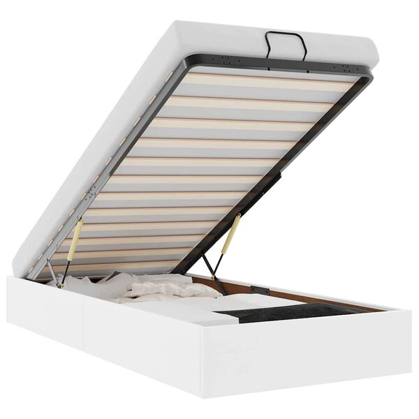 vidaXL Ottomán ágykeret matrac nélkül fehér 100x200 cm műbőr