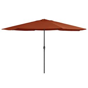 vidaXL terrakotta sz&iacute;nű k&uuml;lt&eacute;ri napernyő f&eacute;mr&uacute;ddal 390 cm