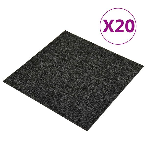 vidaXL Szőnyeg 20 pcs Fekete 50 x 50 x 0,5 cm Bitumen