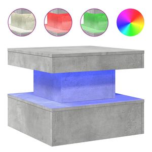 vidaXL betonsz&uuml;rke doh&aacute;nyz&oacute;asztal LED-l&aacute;mp&aacute;kkal 50 x 50 x 40 cm