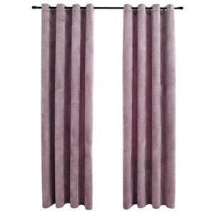 vidaXL 2 db r&oacute;zsasz&iacute;n b&aacute;rsony s&ouml;t&eacute;t&iacute;tőf&uuml;gg&ouml;ny gyűrűkkel 140 x 175 cm
