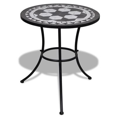vidaXL fekete és fehér mozaik bisztró asztal 60 cm