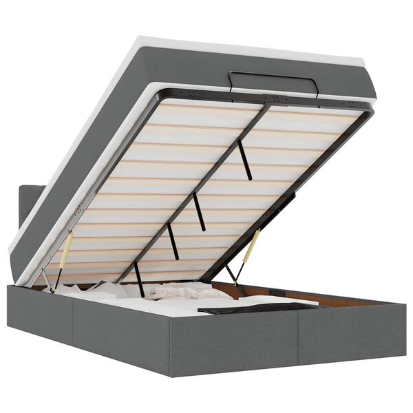 vidaXL s&ouml;t&eacute;tsz&uuml;rke sz&ouml;vet ottom&aacute;n &aacute;gy matraccal & LED-ek 120x200 cm