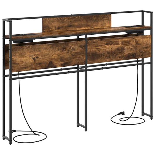 vidaXL T&aacute;rol&oacute; fejt&aacute;mla polcokkal F&uuml;st&ouml;lt t&ouml;lgy 140 cm Faanyag