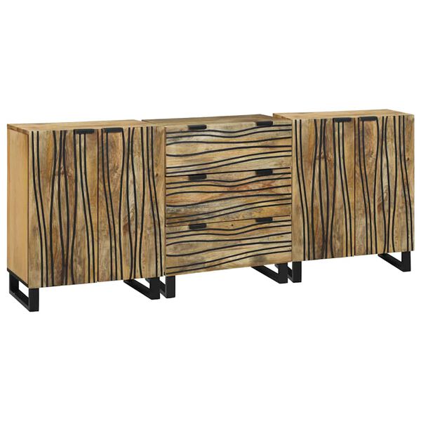 vidaXL F&uuml;rdőszoba b&uacute;tor szett fi&oacute;kkal polcokkal 3 pcs Barna Faanyag