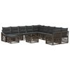 vidaXL Kerti Kanap&eacute; Szett 12 pcs Sz&uuml;rke polirattan