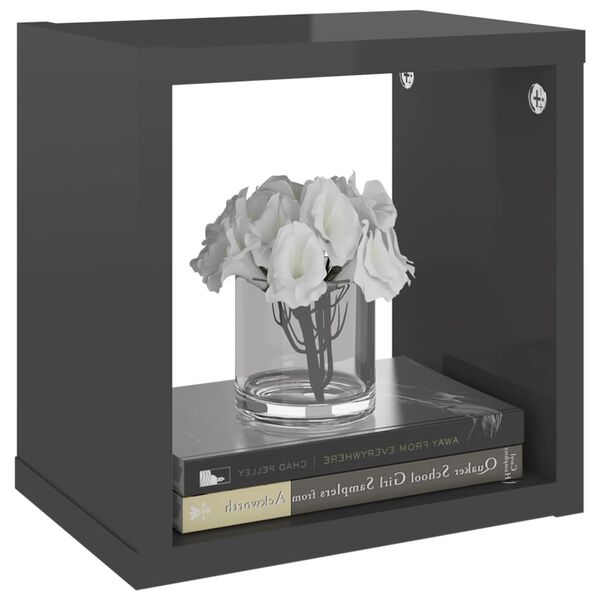 vidaXL 6 db magasf&eacute;nyű sz&uuml;rke fali kockapolc 22 x 15 x 22 cm