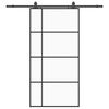 vidaXL fekete ESG &uuml;veg tol&oacute;ajt&oacute; f&eacute;mszerelv&eacute;ny-szettel 102,5x205 cm