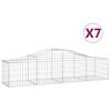vidaXL 7 db &iacute;ves horganyzott vas gabion kos&aacute;r 200x50x40/60 cm