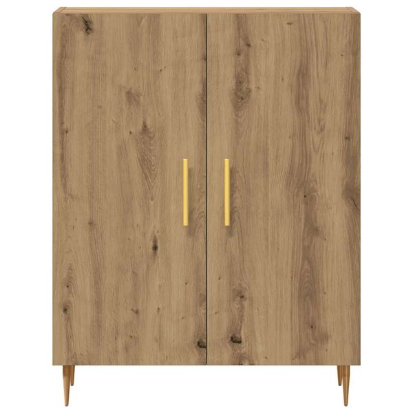 vidaXL k&eacute;zműves t&ouml;lgy sz&iacute;nű szerelt fa t&aacute;lal&oacute;szekr&eacute;ny 69,5x34x90 cm