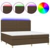 vidaXL barna sz&ouml;vet rug&oacute;s &eacute;s LED-es &aacute;gy matraccal 200x200 cm