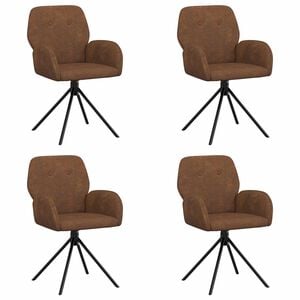 vidaXL Forg&oacute;s &Eacute;tkezős Sz&eacute;kek 4 pcs Műsuede Bőr Barna 54 x 55 x 86 cm