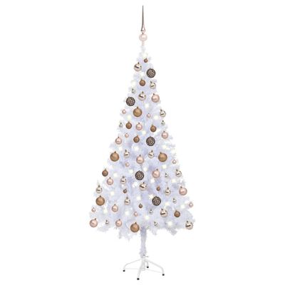 vidaXL megvilágított műkarácsonyfa 620 ággal gömb szettel 180 cm