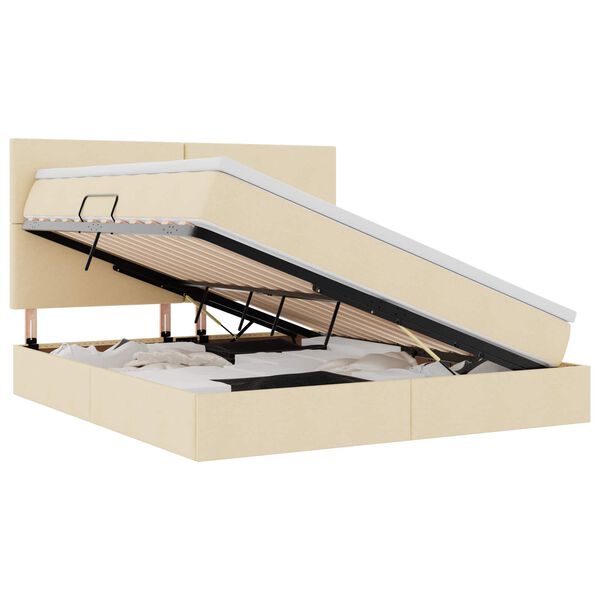 vidaXL &Aacute;gy t&aacute;rol&oacute;val &eacute;s matraccal Kr&eacute;m 160 x 200 cm Poli&eacute;szter