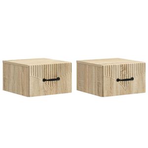 vidaXL Fali &eacute;jjeli szekr&eacute;ny 2 db Sonoma T&ouml;lgy 34,5 x 33 x 20 cm
