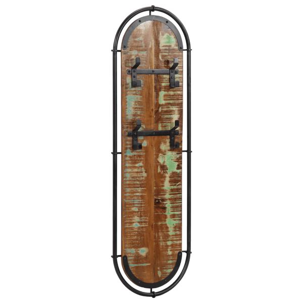 vidaXL 2db újrahasznosított fa falra szerelhető ruhafogas 4 akasztóval