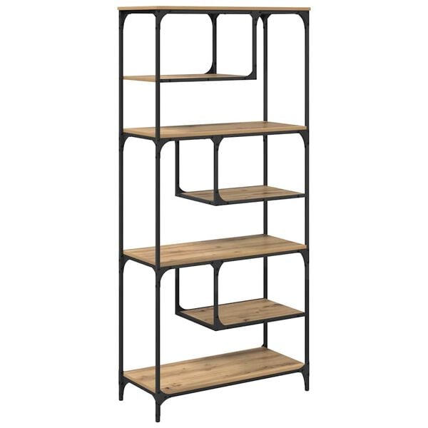 vidaXL K&ouml;nyvszekr&eacute;ny k&eacute;zműves t&ouml;lgy 81 x 36 x 176 cm Faanyag