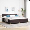 vidaXL Boxspring &aacute;gy matraccal s&ouml;t&eacute;tbarna 200 x 200 cm sz&ouml;vet