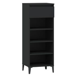 vidaXL fekete szerelt fa cipőt&aacute;rol&oacute; szekr&eacute;ny 40x36x105 cm