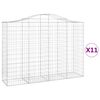 vidaXL 11 db &iacute;ves horganyzott vas gabion kos&aacute;r 200x50x140/160 cm