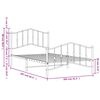 vidaXL fehér fém ágykeret fej- és lábtámlával 100 x 200 cm