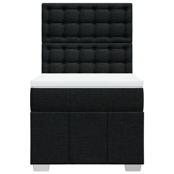 vidaXL fekete sz&ouml;vet rug&oacute;s &aacute;gy matraccal 100 x 200 cm