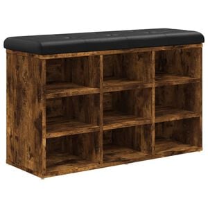 vidaXL f&uuml;st&ouml;s t&ouml;lgy sz&iacute;nű szerelt fa cipőpolc 82 x 32 x 50 cm