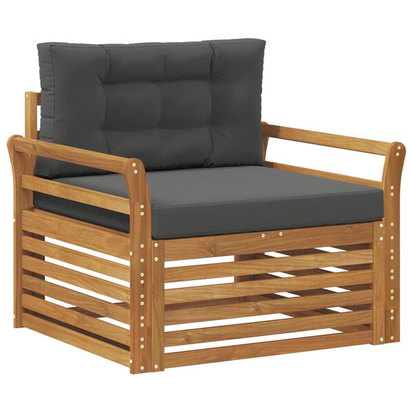 vidaXL K&uuml;lt&eacute;ri kanap&eacute; szett T&ouml;m&ouml;r ak&aacute;cfa &eacute;s poli&eacute;szter Term&eacute;szetes