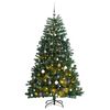 vidaXL csukl&oacute;p&aacute;ntos műkar&aacute;csonyfa 300 LED-del &eacute;s g&ouml;mb&ouml;kkel 180 cm