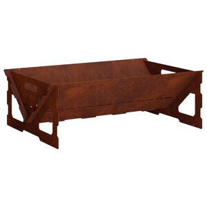 vidaXL Tűzrak&oacute; Rozsd&aacute;s 60 x 40 x 20 cm Időj&aacute;r&aacute;s&aacute;ll&oacute; Ac&eacute;l
