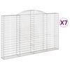 vidaXL 7 db &iacute;ves horganyzott vas gabion kos&aacute;r 300x30x180/200 cm