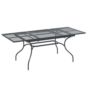 vidaXL H&uacute;zhat&oacute; Mesh &Eacute;tkezőasztal Antracitsz&uuml;rke 212 x 90 x 76 cm Ac&eacute;l