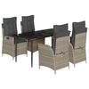 vidaXL 5r&eacute;szes vil&aacute;gossz&uuml;rke polyrattan kerti &eacute;tkezőgarnit&uacute;ra p&aacute;rn&aacute;val