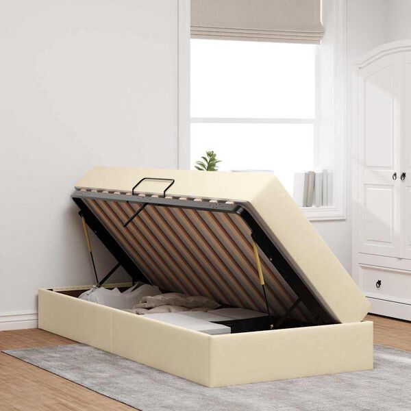 vidaXL &Aacute;gy t&aacute;rol&oacute;val &eacute;s matraccal Kr&eacute;m 90 x 190 cm Poli&eacute;szter