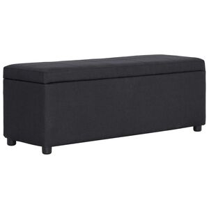 vidaXL fekete poli&eacute;szter pad t&aacute;rol&oacute;rekesszel 116 cm