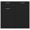 vidaXL fekete szerelt fa tálalószekrény 80 x 36 x 75 cm