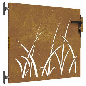 vidaXL fűmint&aacute;s corten ac&eacute;l kerti kapu 85 x 100 cm