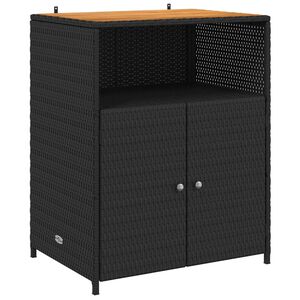 vidaXL Cabinet Fekete 70 x 50 x 87 cm Poli&eacute;szter &eacute;s Roly Rattan