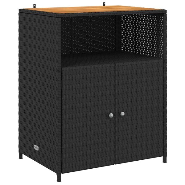 vidaXL Cabinet Fekete 70 x 50 x 87 cm Poli&eacute;szter &eacute;s Roly Rattan