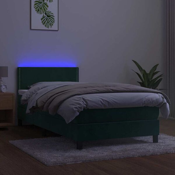 vidaXL s&ouml;t&eacute;tz&ouml;ld b&aacute;rsony rug&oacute;s &eacute;s LED-es &aacute;gy matraccal 90x190 cm