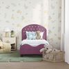 vidaXL Gyerek&aacute;gy keret fejt&aacute;ml&aacute;val Lila 70 x 140 cm B&aacute;rsony
